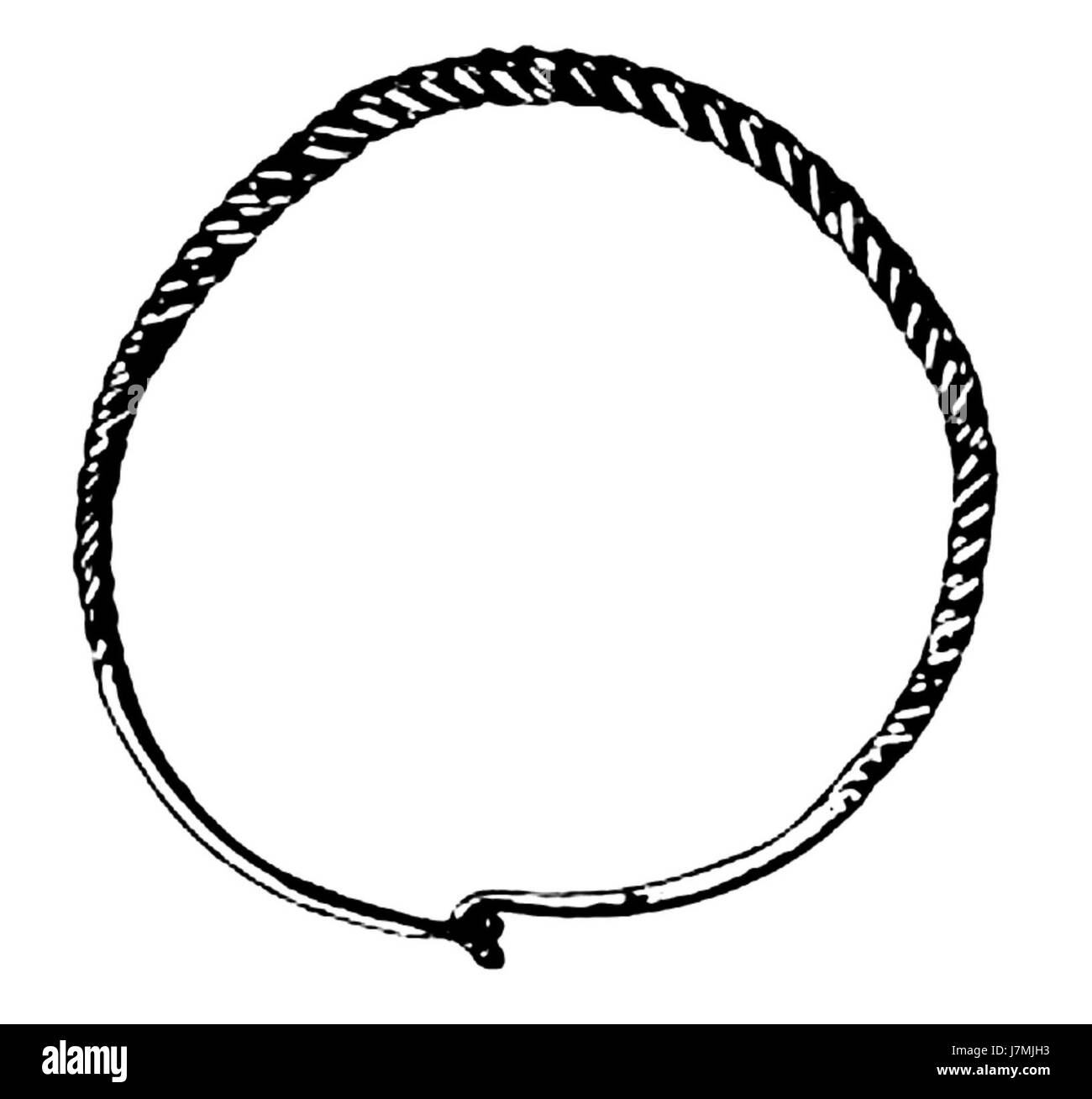 Das dakische Armband mit seinem verdrehten Bar-Design ist ein altes Schmuckstück aus der dakischen Kultur, das für seine komplizierte Handwerkskunst bekannt ist. Es spiegelt die Kunst und Kultur der Daker wider, ein altes Volk aus der Region, die heute Teil des heutigen Rumäniens ist. Stockfoto