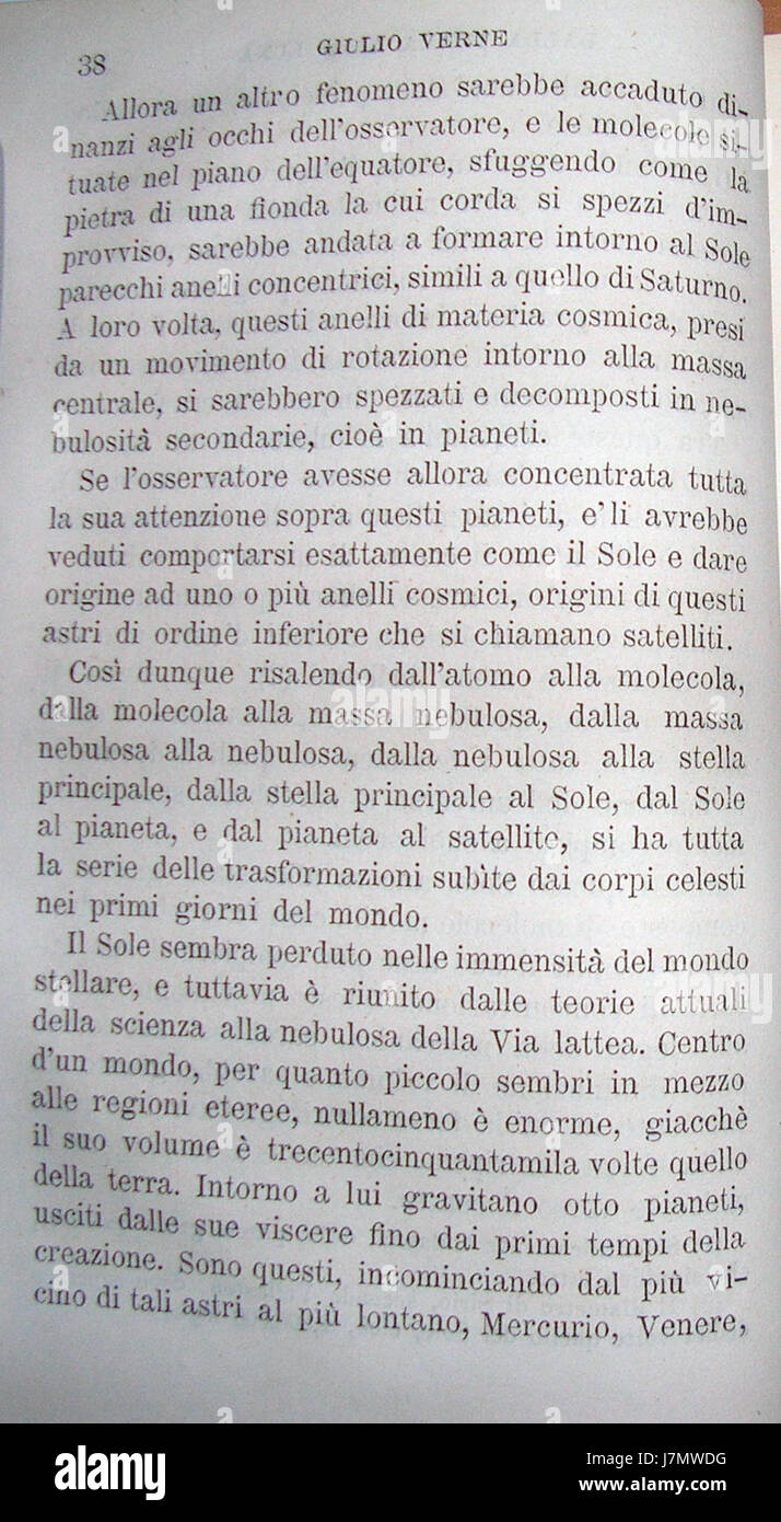 Dalla Terra alla Luna 038 ist ein Verweis auf den italienischen Science-Fiction-Roman „von der Erde zum Mond“ von Jules Verne. Stockfoto