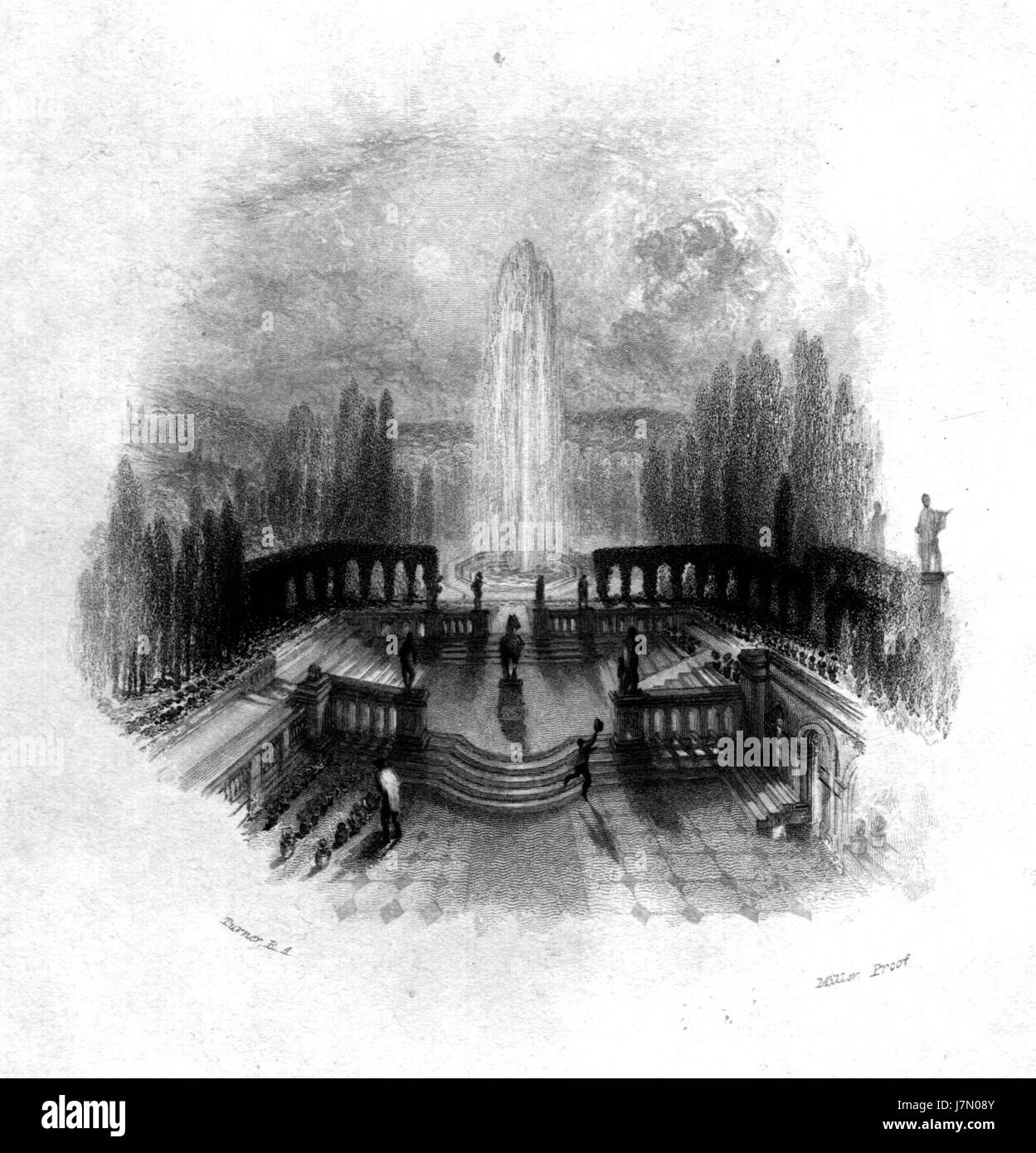 Ein Garten Kupferstich von William Miller nach Turner Stockfoto