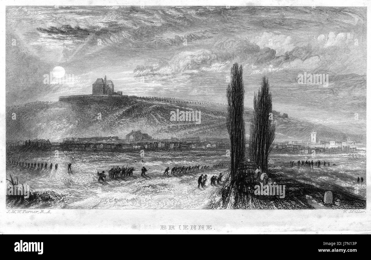Brienne-Kupferstich von William Miller nach Turner R527 Stockfoto