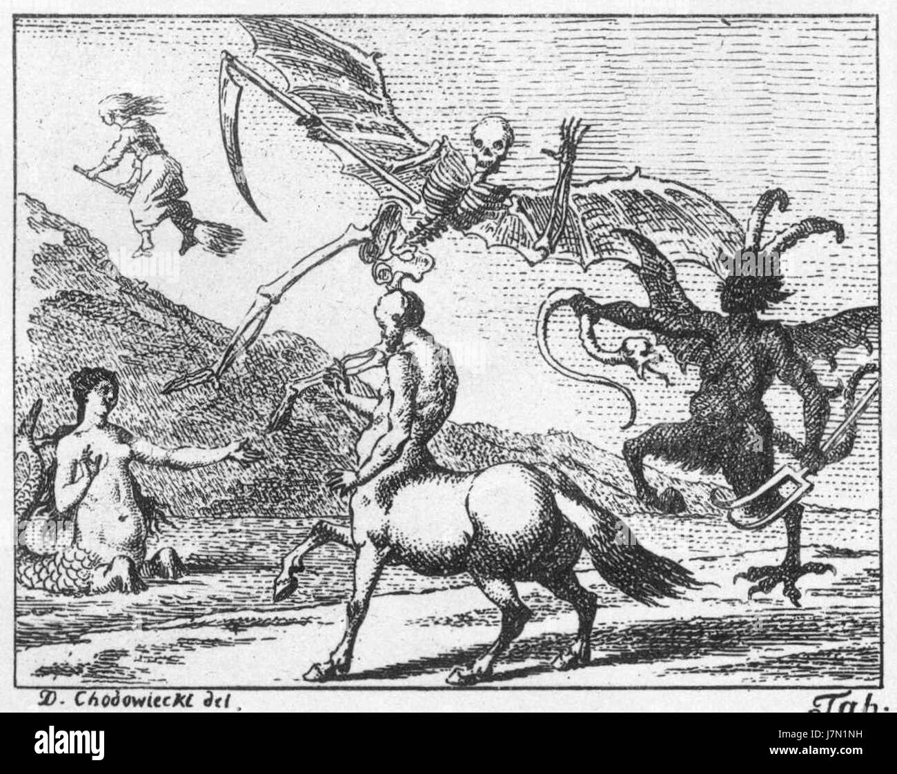 Chodowiecki Basedow Tafel 25 c-Datei Stockfoto