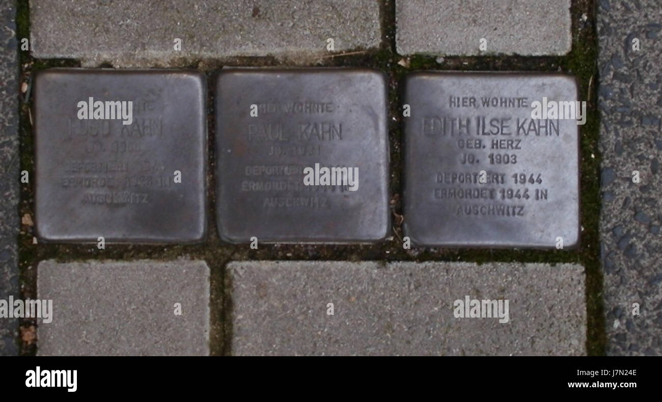 20120113Stolpersteine Saarbruecken2 Stockfoto
