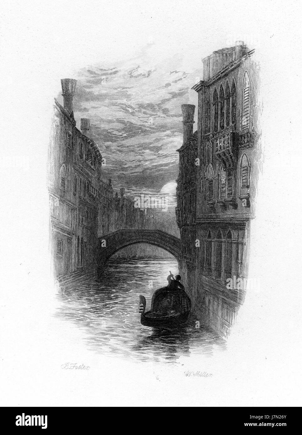 "Für Julio unter das Gitter würde spielen" Stich von William Miller nach Birket Foster Stockfoto