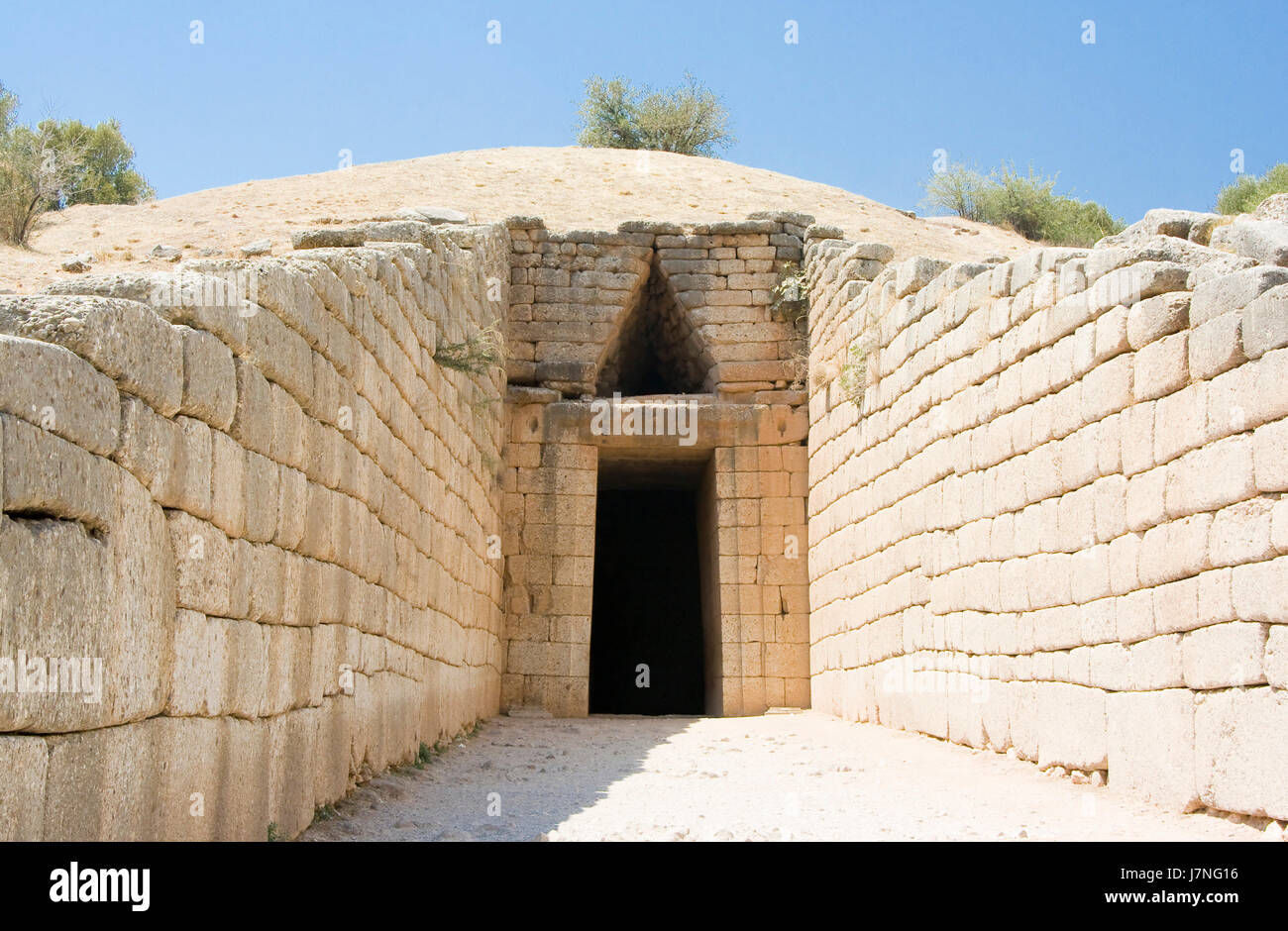 Kultur berühmten Stein Höhle Griechenland griechische Grab Grab Tourismusgeschichte legendären Stockfoto