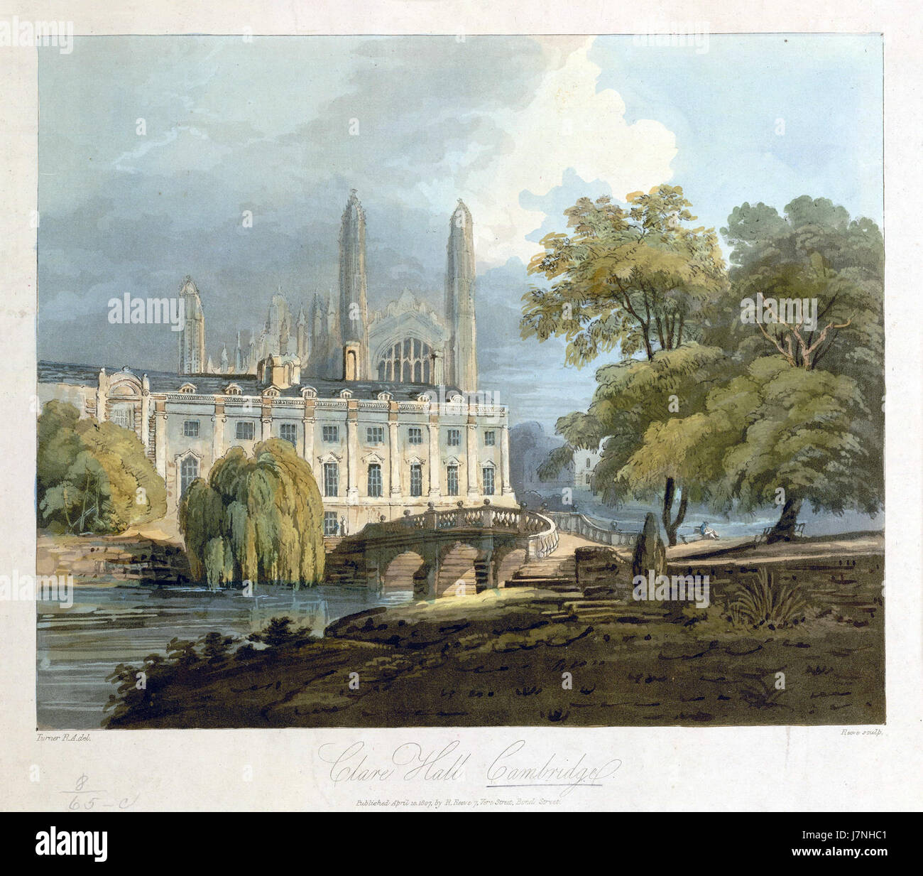 Clare Hall, Reeve 1807 nach Turner 1793 Bl 003KTOP00000008U065C0000 SVC2 Stockfoto