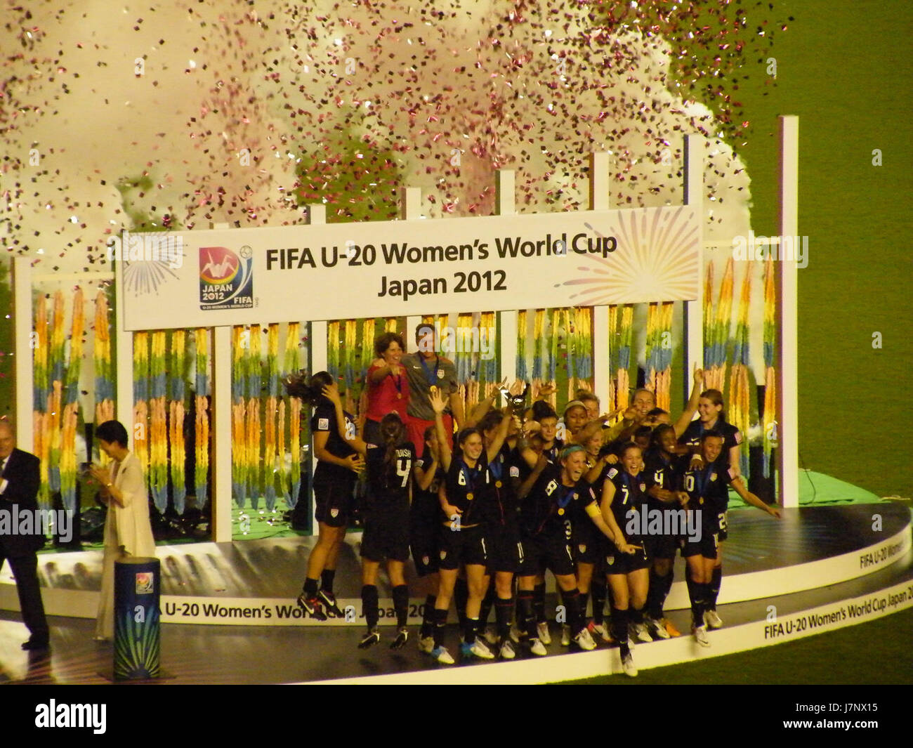 Ein Bild zum Gedenken an die FIFA U-20-Frauen-Weltmeisterschaft 2012 und zur Erinnerung an das siegreiche Team. Stockfoto