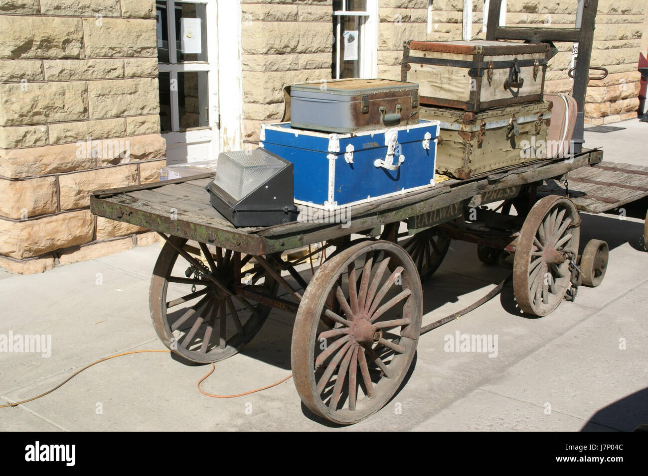 2012.10.03.140647 Warenkorb Gepäck vom Bahnhof Ely Nevada Stockfoto