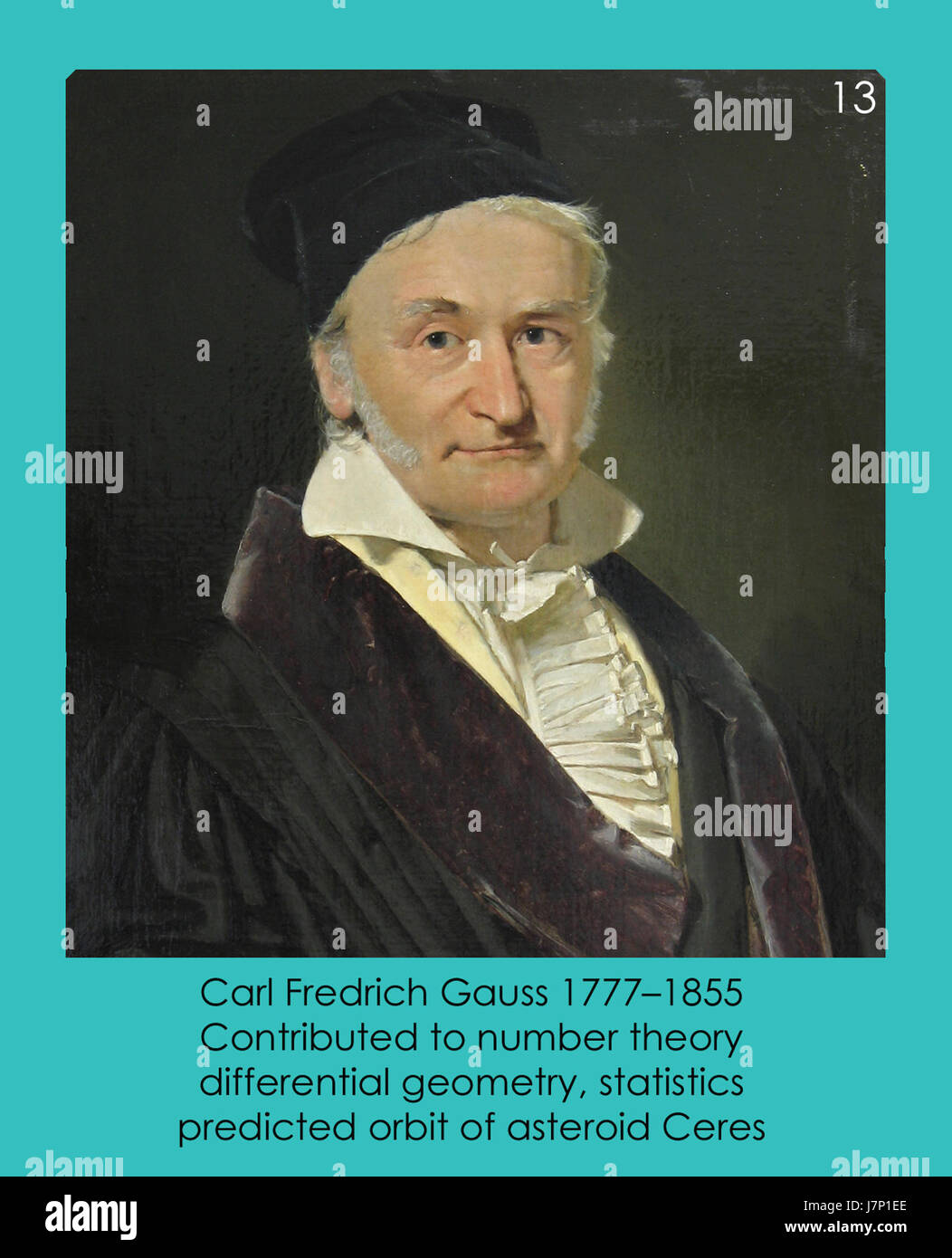 13 Carl Friedrich Gauß Stockfoto