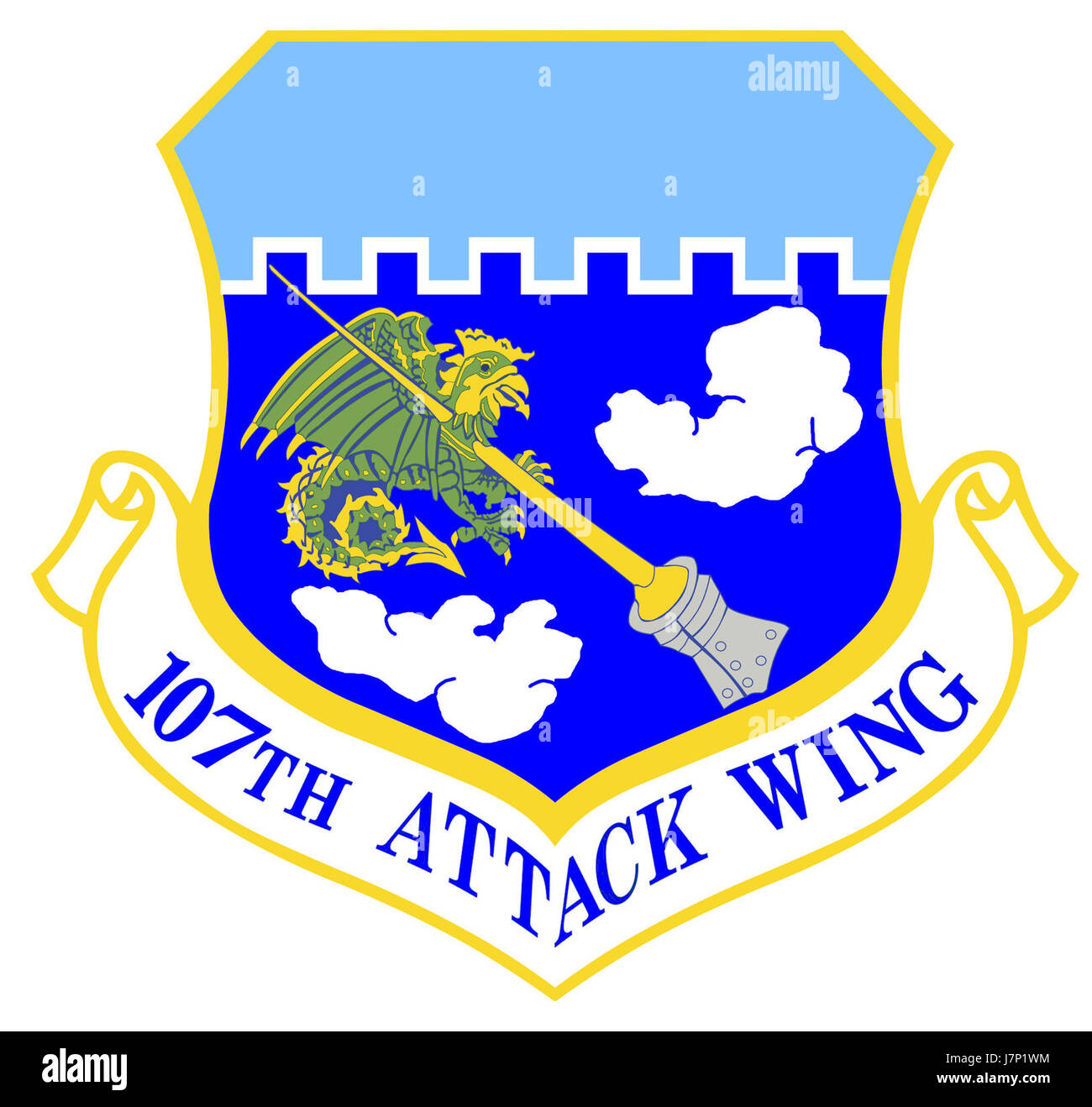 Der 107th Attack Wing ist eine Einheit der New York Air National Guard, die sich auf unbemannte Flugzeugsysteme (UAS) spezialisiert hat. Sie spielt eine entscheidende Rolle bei Verteidigungs- und Luftüberwachungsoperationen. Stockfoto