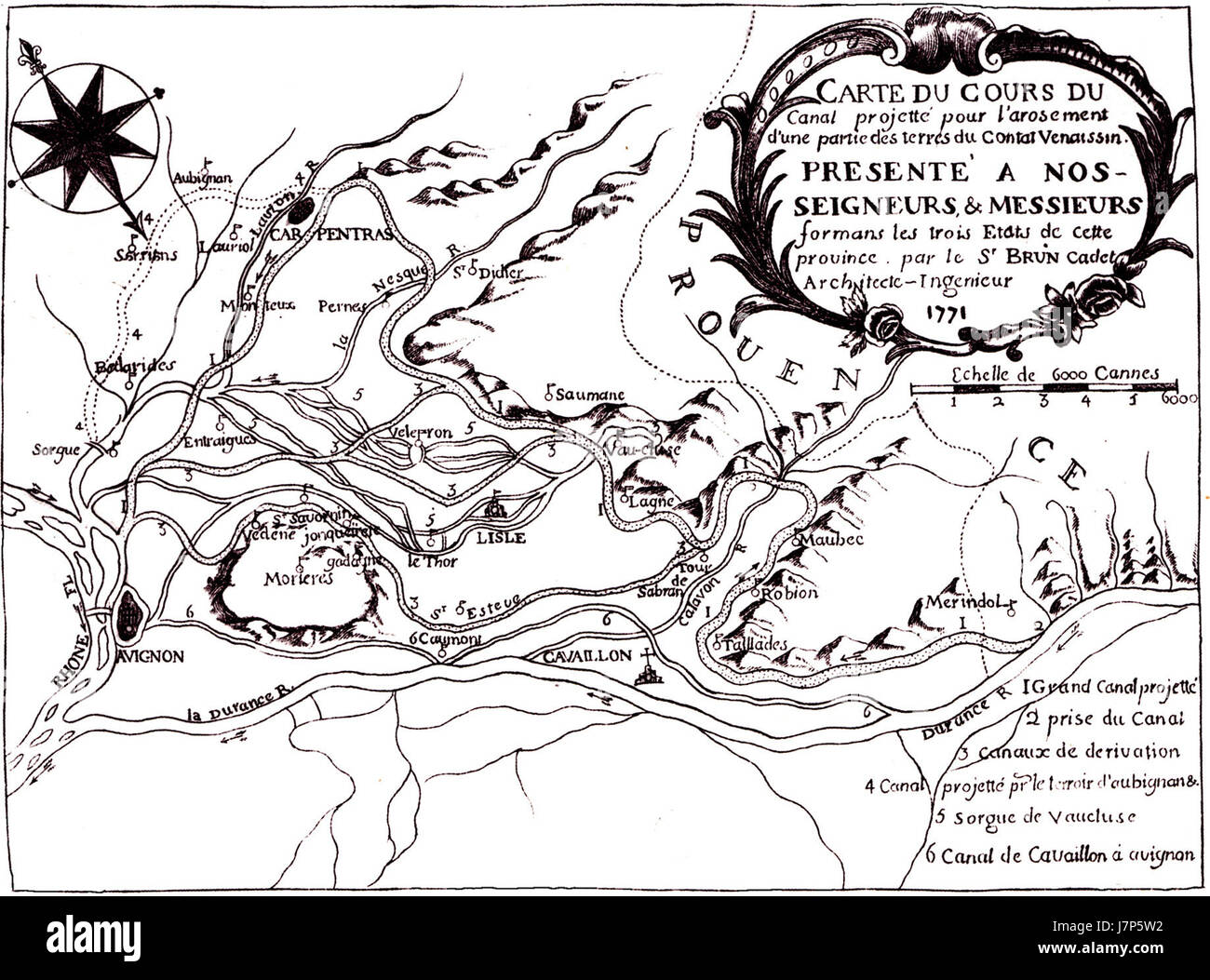 1771 BN 18 Comtat Venaissin (Bewässerung). Stockfoto