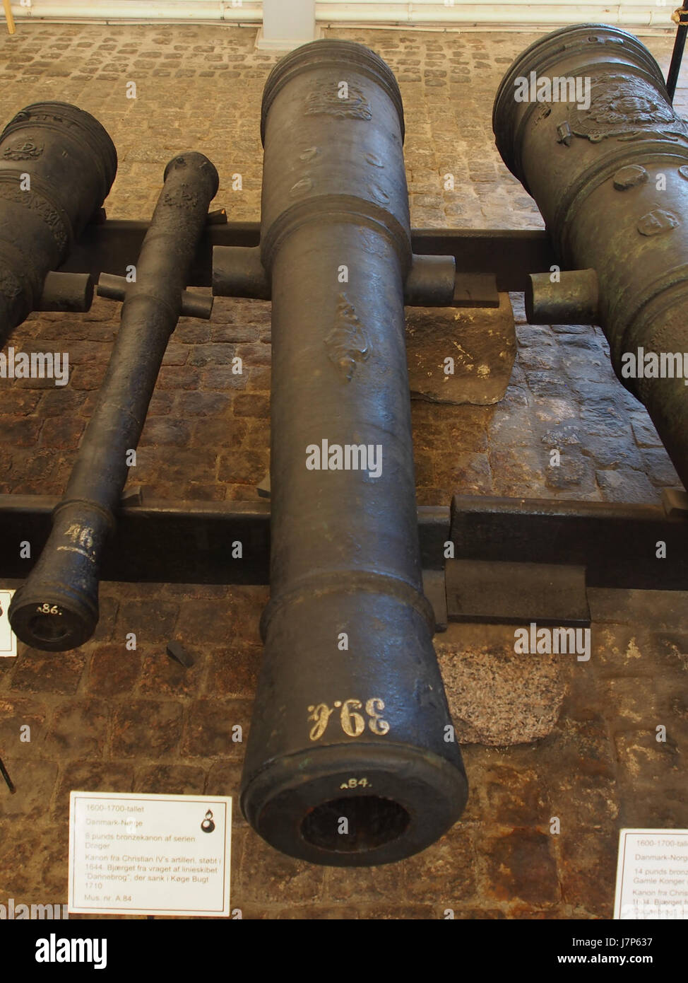 1600 1700 dänische norwegischen Drager Serie 8 Pounderbronze Kanon der Christian IV; s arillery Stockfoto