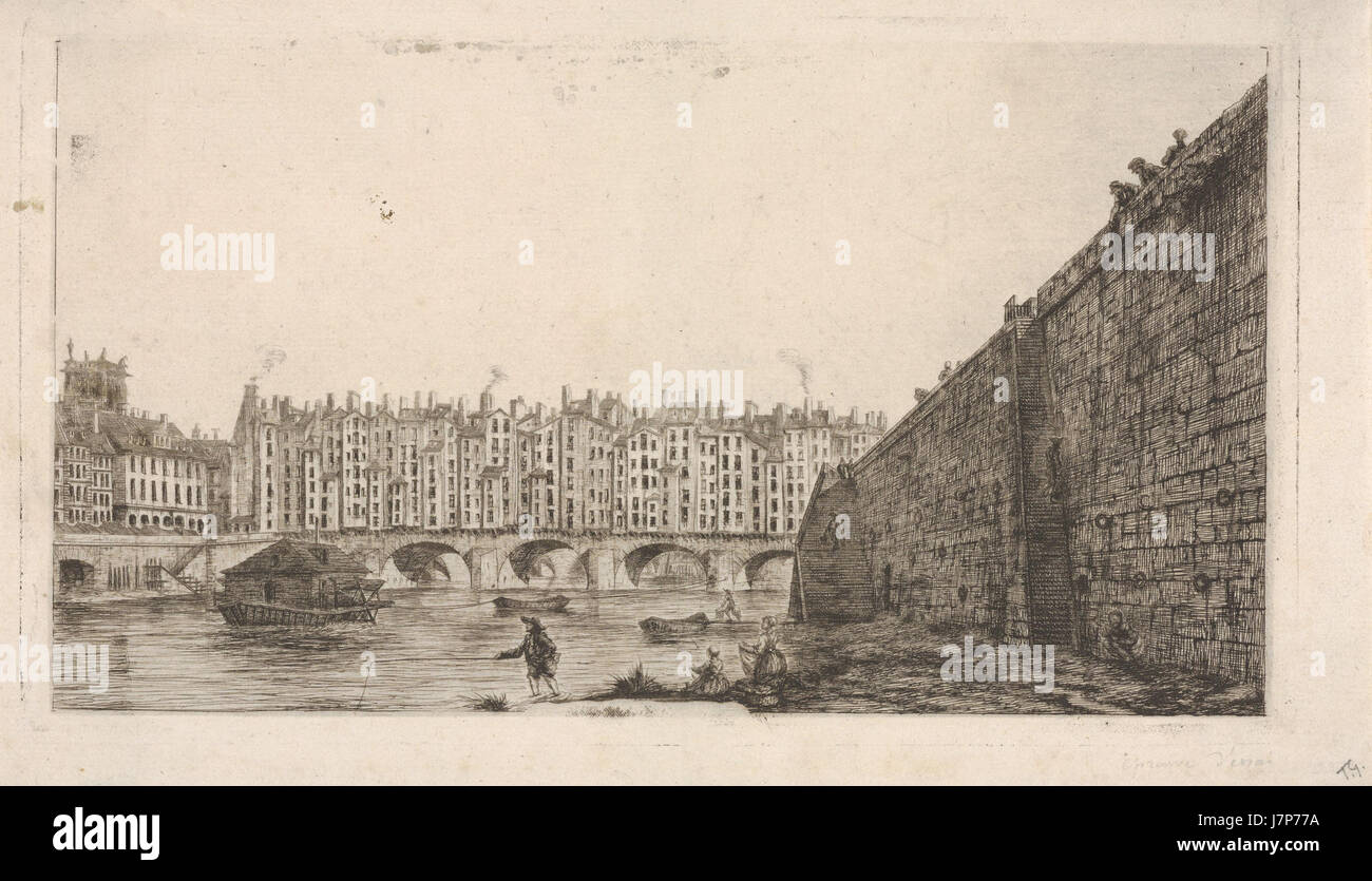 Charles Meryon, Le Pont au Change vers 1784, 1855 Stockfoto
