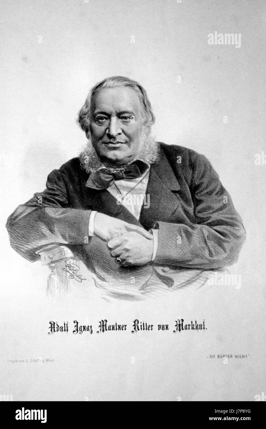 Diese Lithografie von Adolf Ignaz Mautner präsentiert eine detaillierte künstlerische Darstellung, wahrscheinlich eine Landschaft oder eine historische Szene, die seine lithographische Technik zeigt. Stockfoto