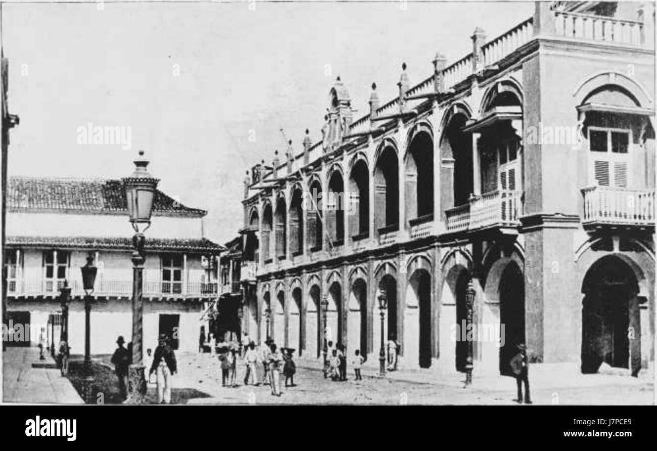 Das Regierungsgebäude in Cartagena, Kolumbien, ist eine wichtige architektonische und administrative Struktur. Sie dient als Symbol für die historische und politische Bedeutung der Stadt in der Region. Stockfoto