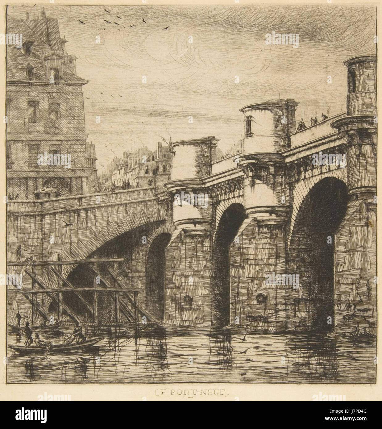 Charles Meryon, Pont Neuf, Paris, 1853-n1 Stockfoto