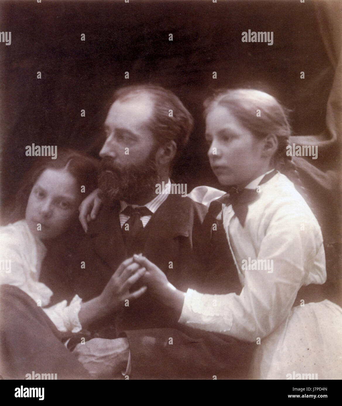 Charles Norman und seinen Töchtern, Adeline und Margaret, durch Julia Margaret Cameron Stockfoto