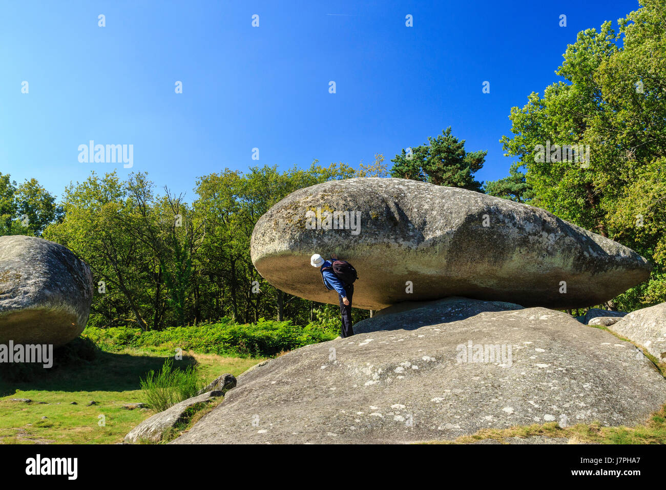 Frankreich, Creuse, Toulx Sainte Croix, Pierres Jaumatres Stockfoto