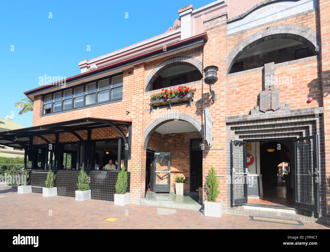 Berry Hotel, Restaurant und Unterkunft, 1863 gegründet, Berry, New South Wales, NSW, Australien Stockfoto