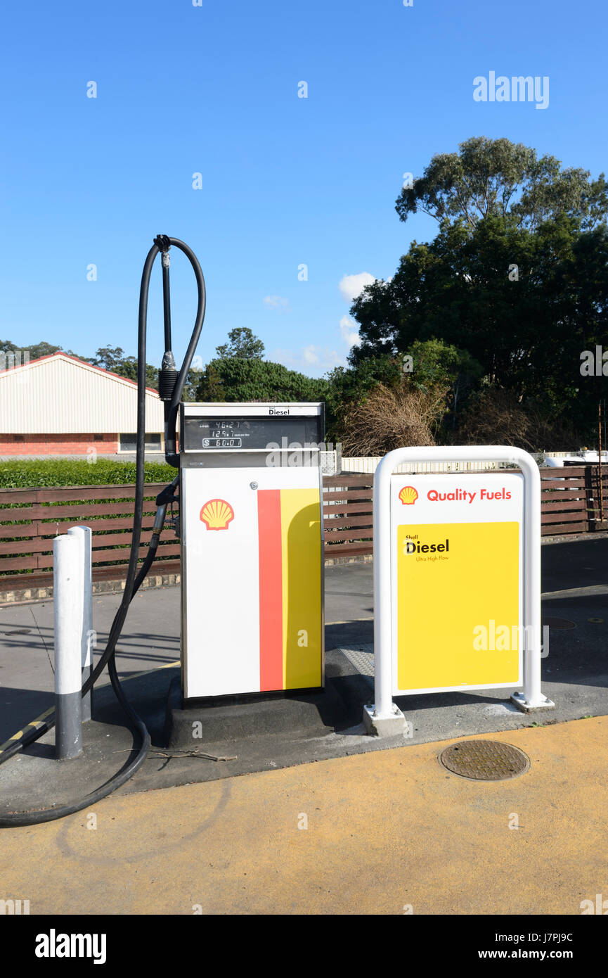 Dieselpumpe an einer Shell Tankstelle, New-South.Wales, NSW, Australien Stockfoto