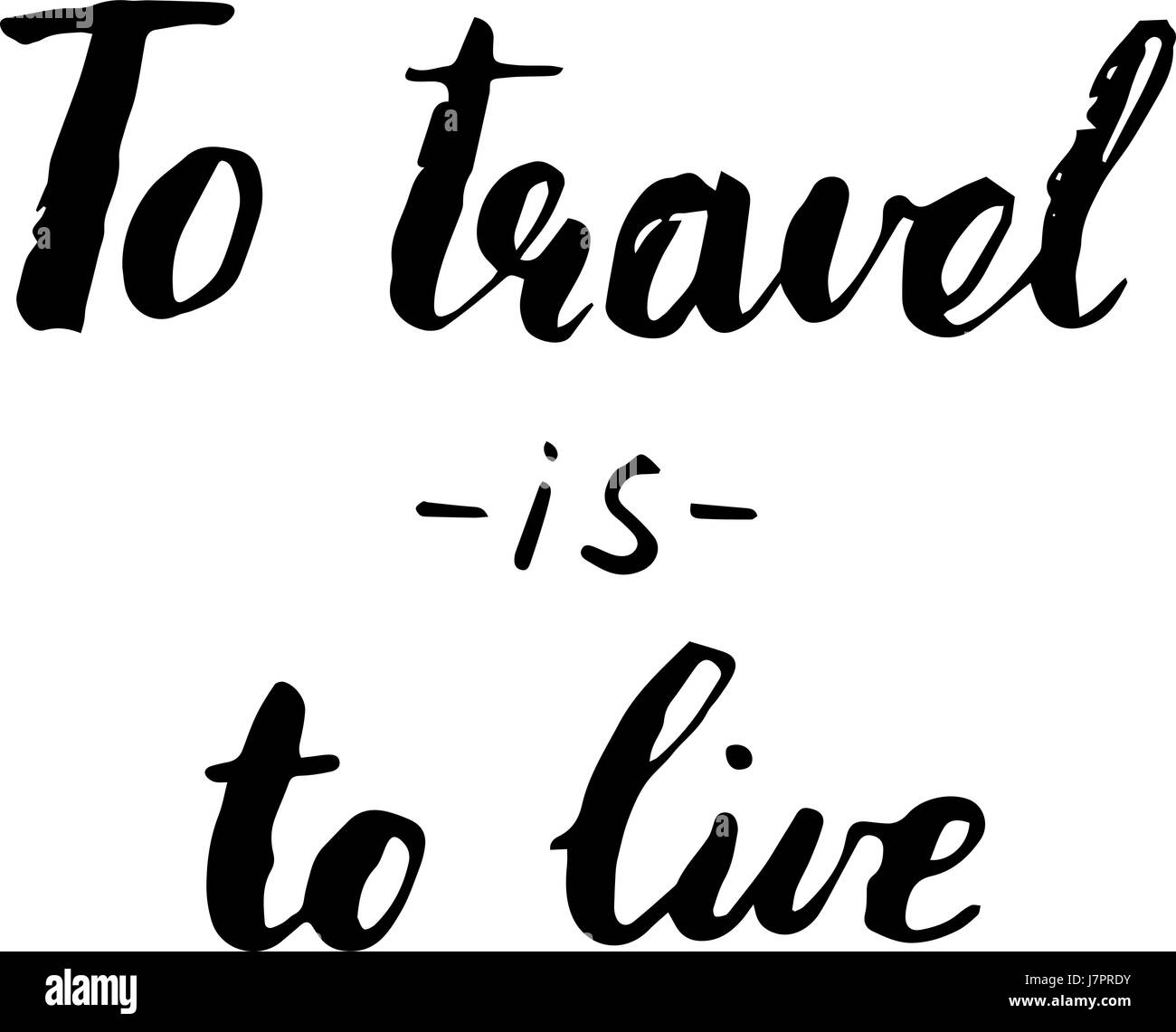Life-Style Inspiration Zitate Schriftzug zu reisen. Motivierenden Zitat Kalligraphie. Reisen ist Leben. Stock Vektor