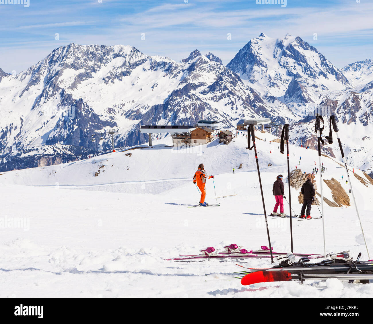 Sommet de Saulire, Meribel, drei Täler, Französische Alpen, Frankreich Stockfoto