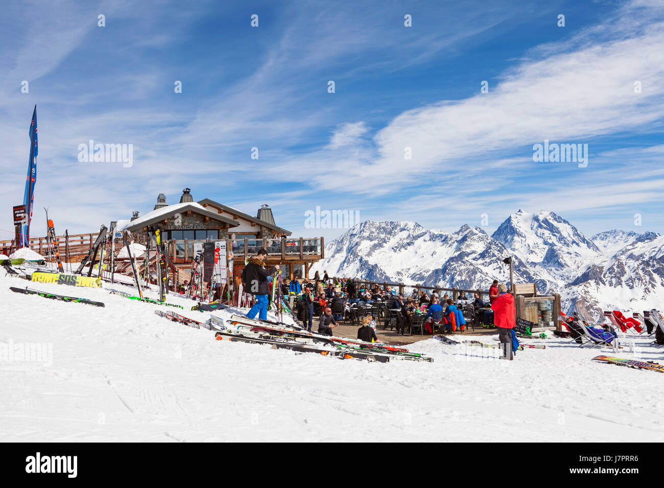 Sommet de Saulire, Meribel, drei Täler, Französische Alpen, Frankreich Stockfoto