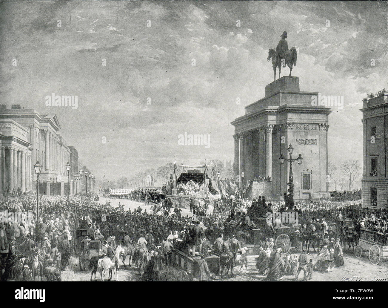 Staatlichen Begräbnis des Herzogs von Wellington 1852 Stockfoto