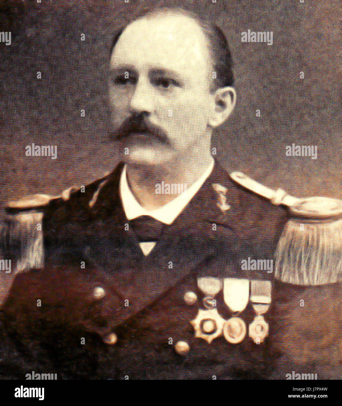 Beck, JAH. Gegenwärtige Luitenant ter Zee Eerste Klasse. Aceh Medaille, Onder Binkes Stockfoto