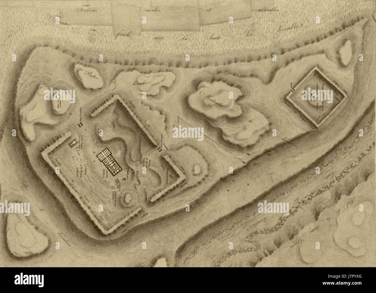 Dendera-Topo-Karte Stockfoto