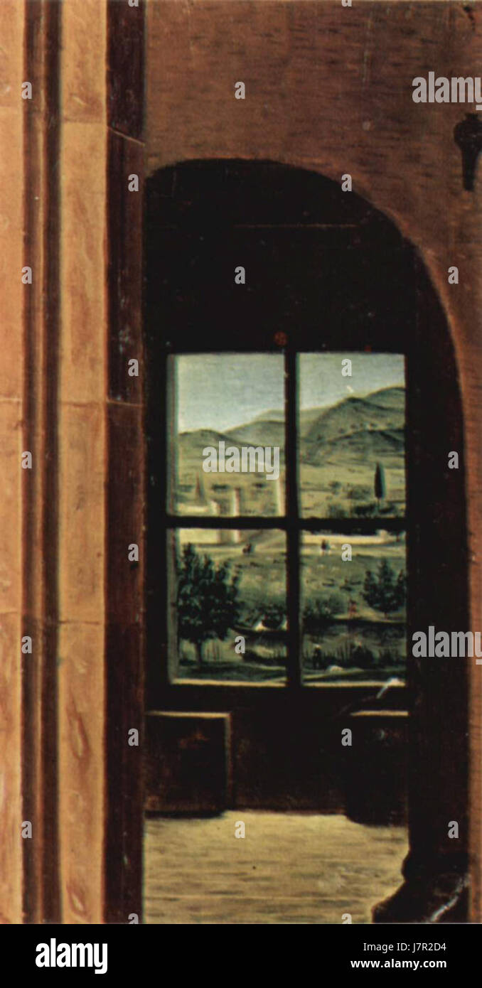 Ein Gemälde oder Porträt von Antonello da Messina, einem einflussreichen italienischen Renaissance-Künstler, der für seine Meisterschaft in Porträts und religiösen Szenen bekannt ist. Stockfoto