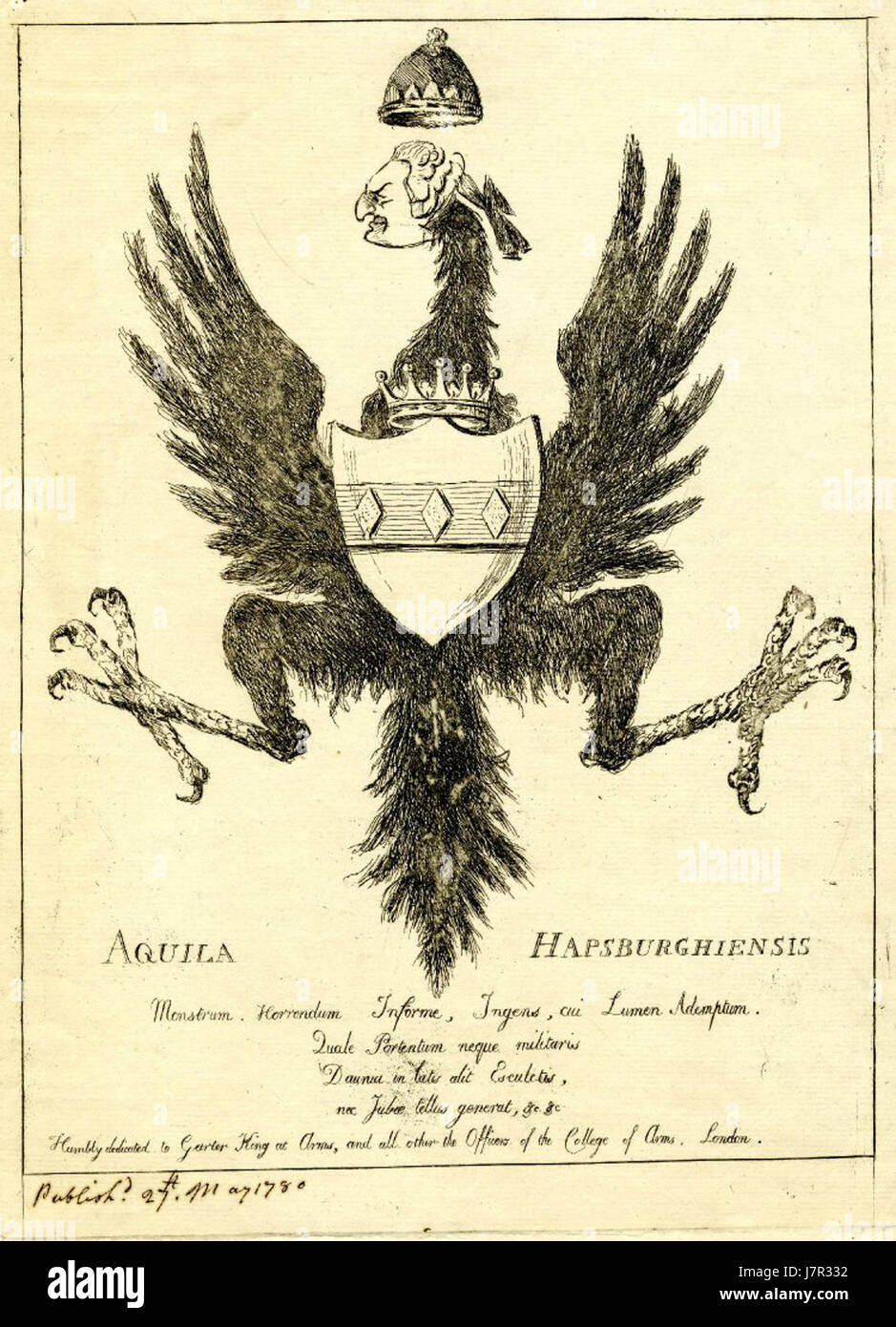 Aquila Hapsburghiensis 1780 Stockfoto