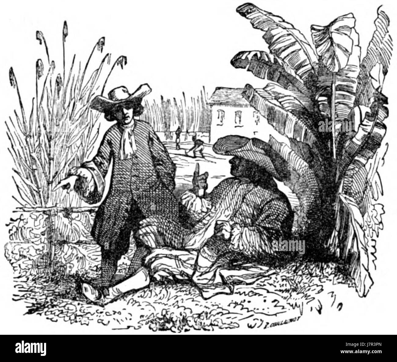 Avventure di Robinson Crusoe ist eine italienische Version des Romans Robinson Crusoe, der die Abenteuer eines Schiffbrüchigen erzählt. Diese Seite enthält wahrscheinlich eine Illustration oder einen Text aus dem Roman. Stockfoto