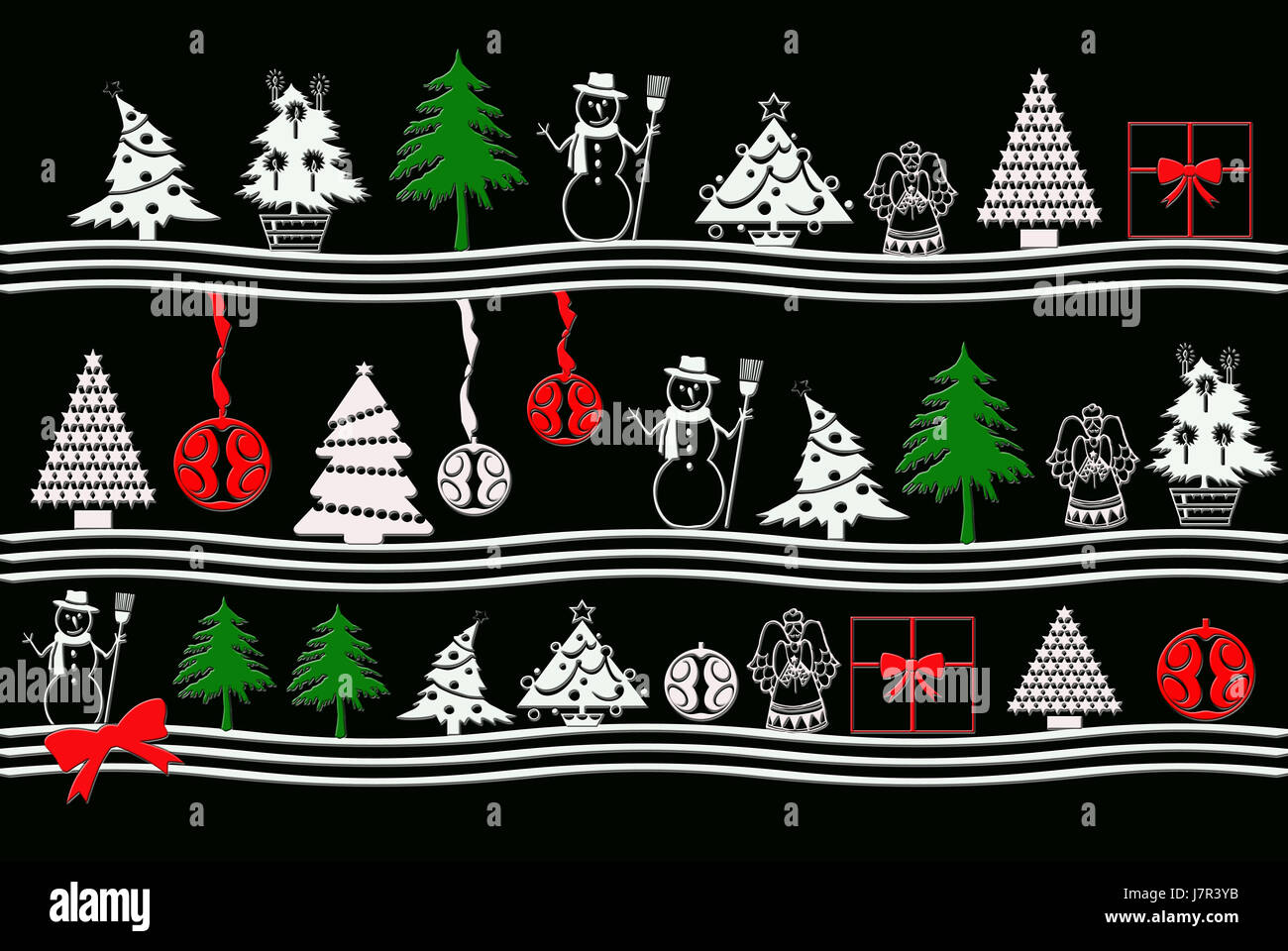 Symbole Weihnachten Karte Weihnachten Weihnachten x-mas Grafik farbig bunt wunderschön Stockfoto