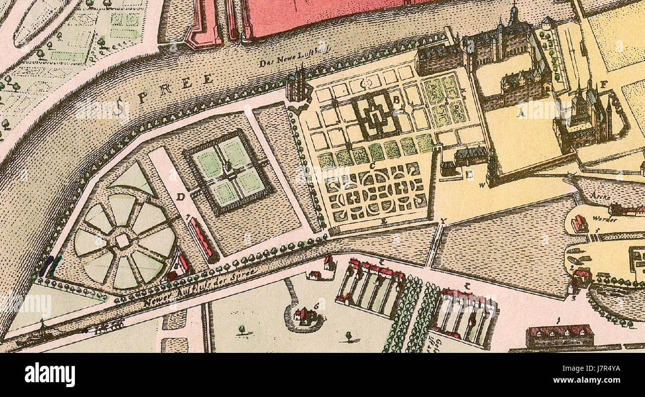 Die 1652 erbaute Berliner KurfÃ¼rstliche Residenz war Residenz der Kurfürsten von Brandenburg und wurde später Residenz der preußischen Könige. Sie spielte eine Schlüsselrolle in der Berliner Architekturgeschichte. Stockfoto