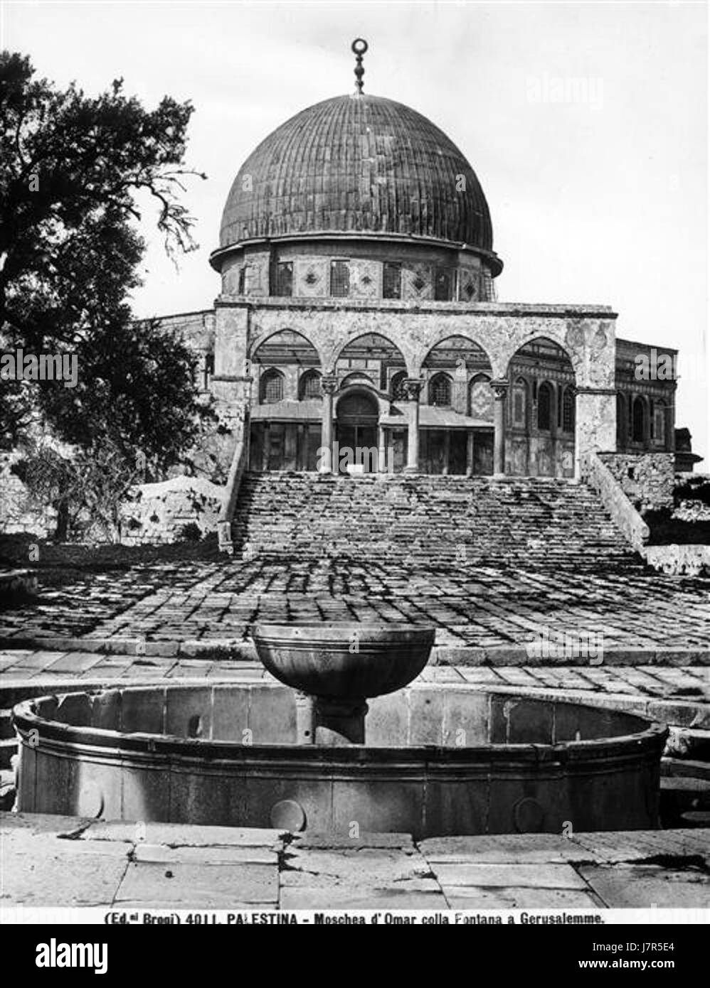 Brogi, Giacomo (1822 1881) n. 4011 Palestina Moschea d'Omar Colla Fontana ein Gerusalemme Stockfoto
