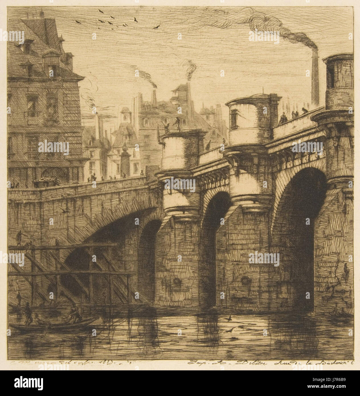 Charles Meryon, Pont Neuf, Paris, 1853-n3 Stockfoto