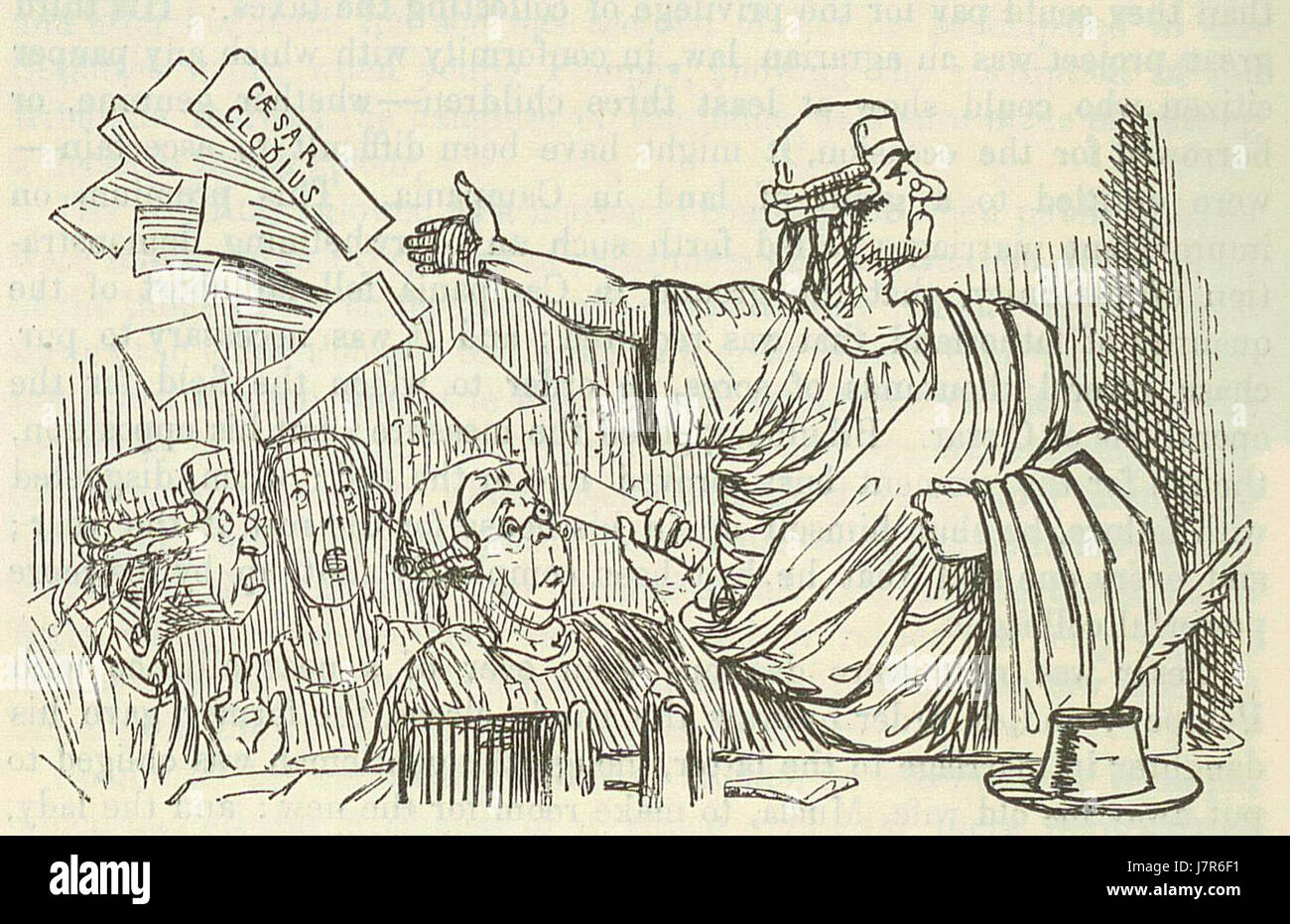 Comic-Geschichte von Rom p 296 Cicero wirft seine kurze wie ein Gentleman Stockfoto