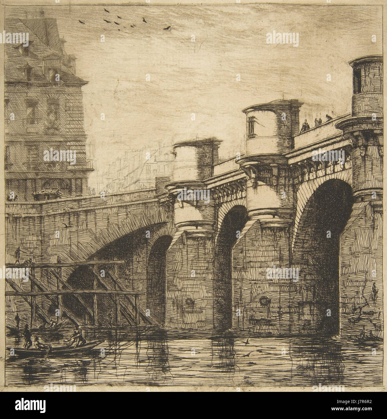 Charles Meryon, Pont Neuf, Paris, 1853 n2 Stockfoto