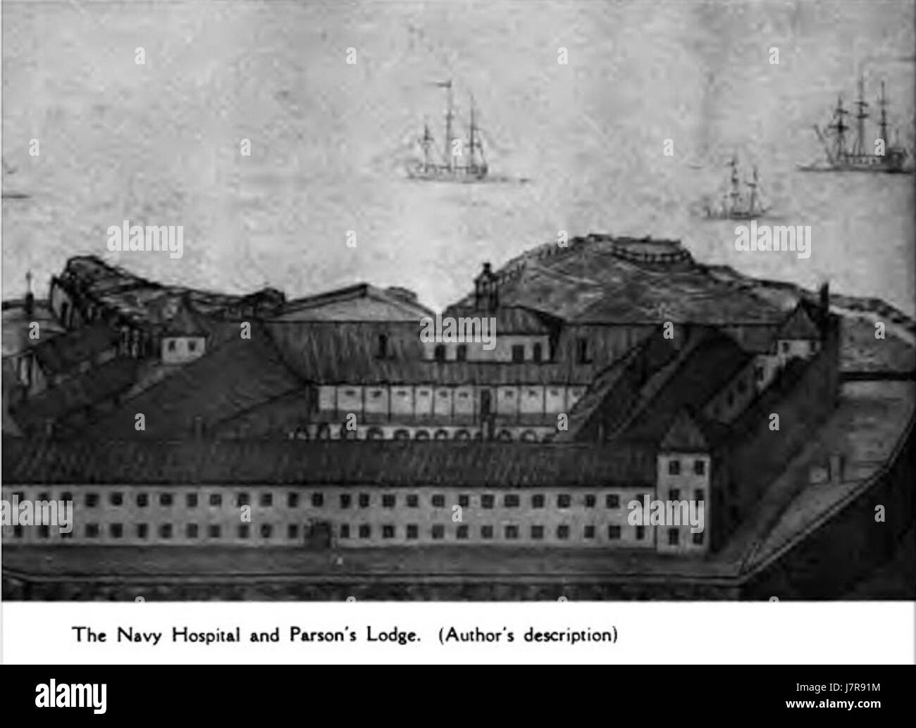 1783 Kapitän Spilsbury Marinelazarett und Parsons Lodge Stockfoto