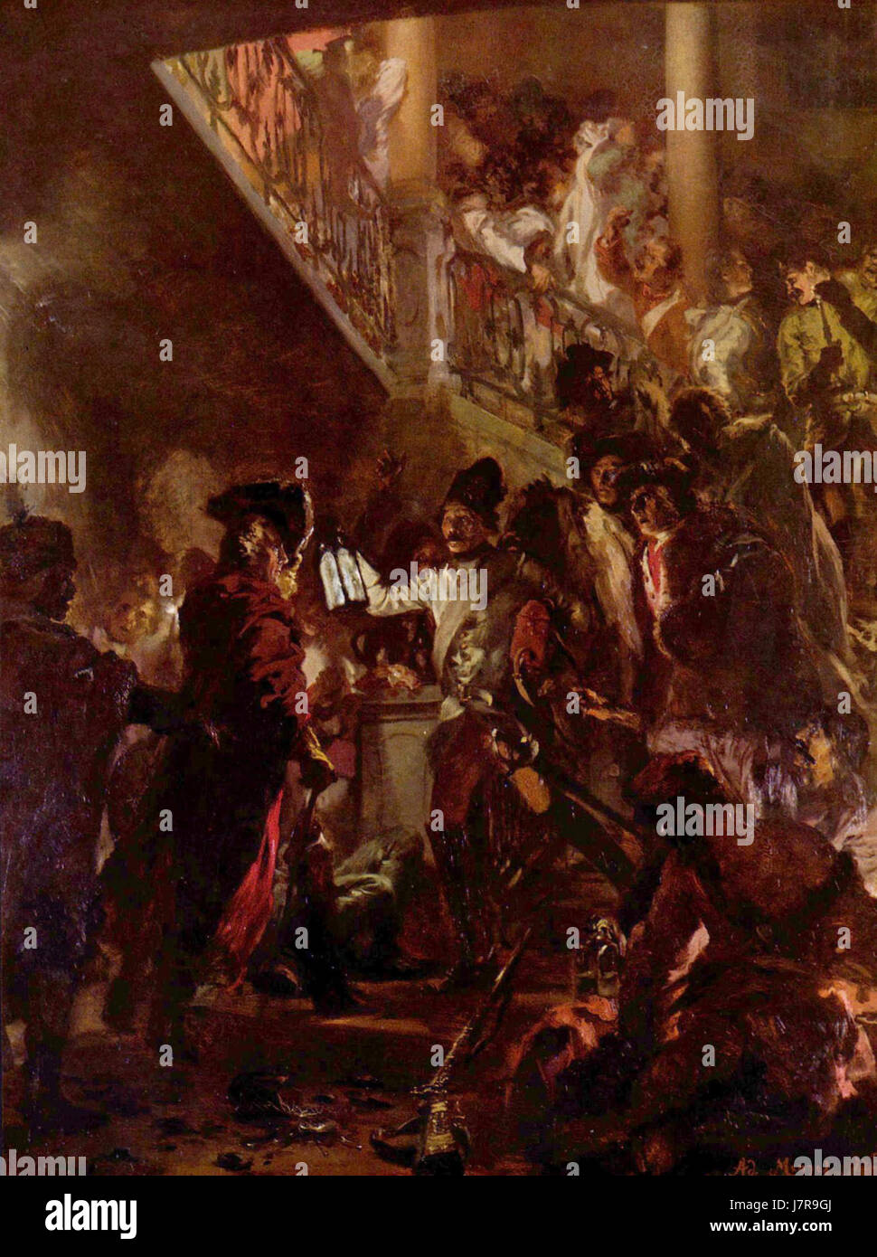 Ein Porträt des deutschen Künstlers Adolf Friedrich Erdmann von Menzel. Seine Werke spiegeln den deutschen Realismus des 19. Jahrhunderts wider und erfassen Szenen von historischer und kultureller Bedeutung Mitte der 1800er Jahre Stockfoto