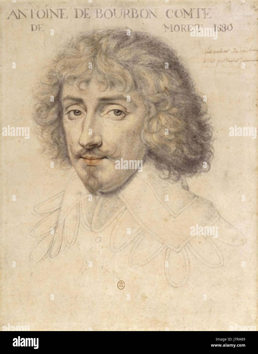 Antoine de Bourbon, Comte de Moret, war ein französischer Adliger im 16. Jahrhundert. Er war der Sohn von König Antoine von Navarra und Jeanne d’Albret. Er war an den französischen Religionskriegen beteiligt und hatte eine bedeutende Rolle in der Politik seiner Zeit. Stockfoto