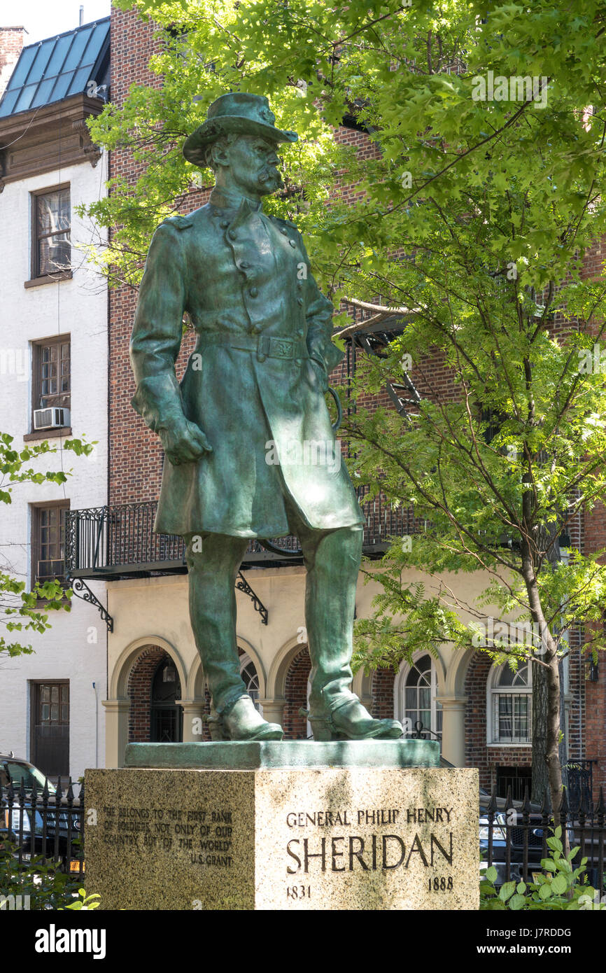 General Sheridan Square, West Greenwich Village, New York Stockfoto