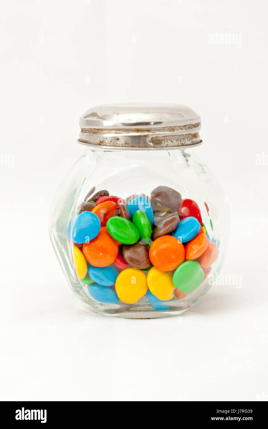 Kelch Becher isoliert Farbe Zucker Glasflasche abgedeckt Deckel candy Stockfoto