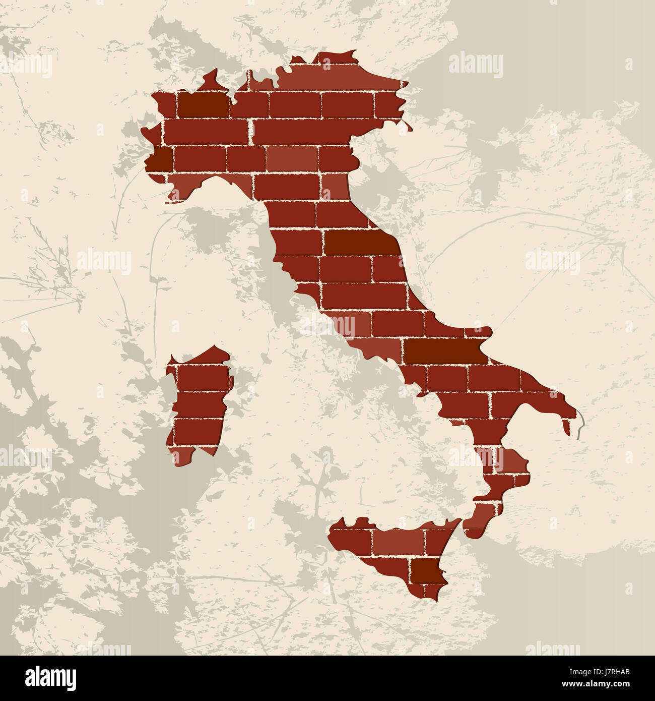 Reisen Sie lateinischen Peru Alter Topographie Karte Atlas der Umriß der Welt Italien Stockfoto