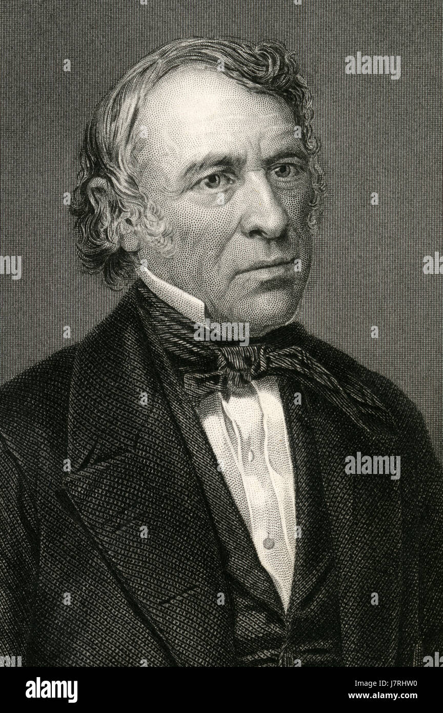 Antike c1860 Gravur, Zachary Taylor. Zachary Taylor (1784-1850) war der 12. Präsident der Vereinigten Staaten vom März 1849 bis zu seinem Tod im Juli 1850. QUELLE: ORIGINAL GRAVUR. Stockfoto