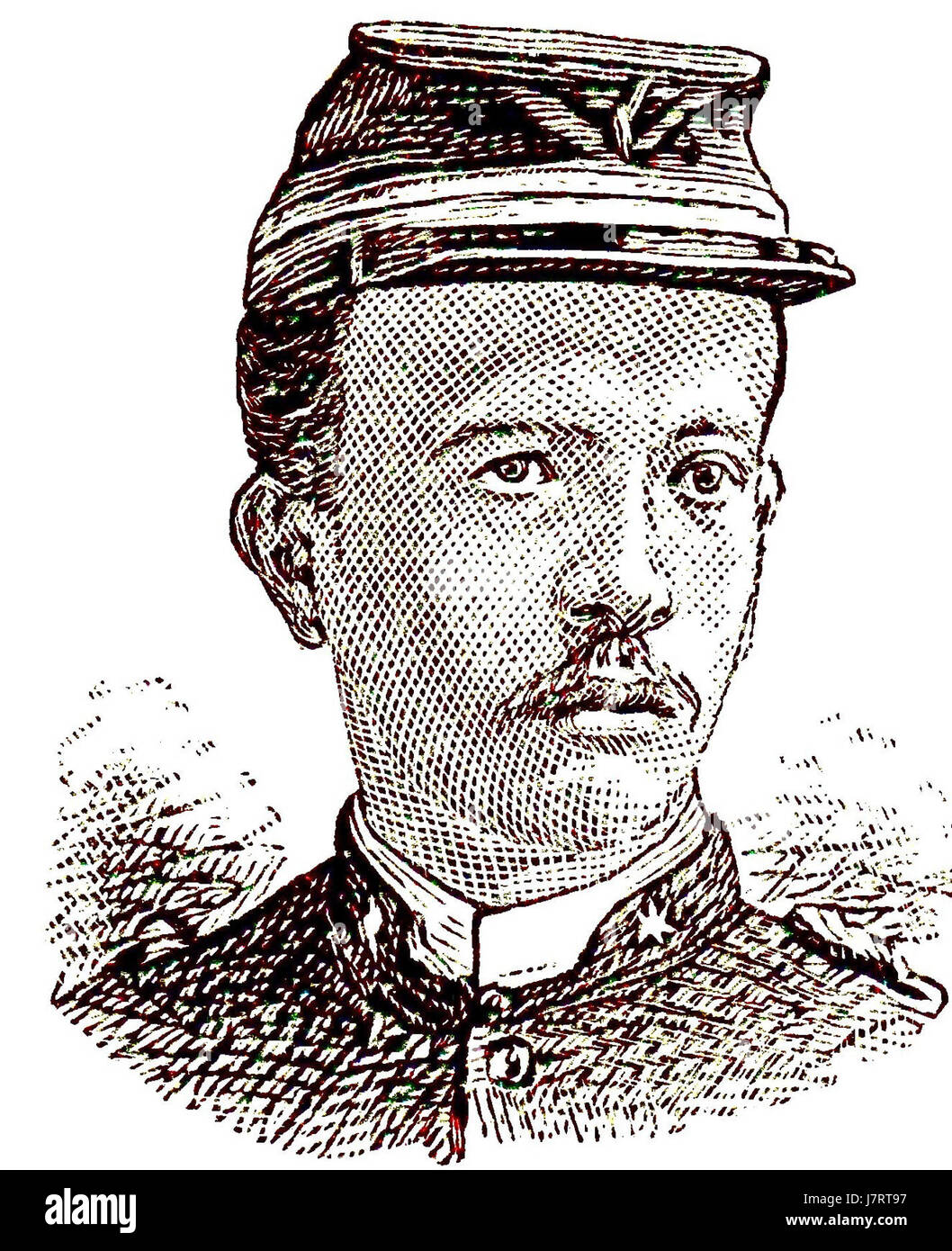 Van Bennekom, WJF. 2de Luit. Infanterie 13 Februair 1858 30 Augustus 1883 Bij Bestorming Oeleh Moh Stockfoto