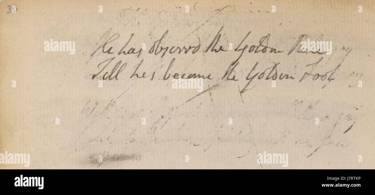 Blake Manuskript Notebook 1808 21 hat er Observd die goldene Regel Stockfoto