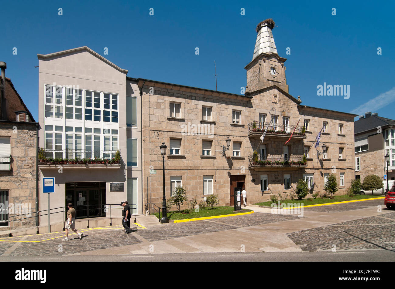 Rathaus, A Pobra de Trives, Orense Provinz, Region Galicien, Spanien, Europa Stockfoto