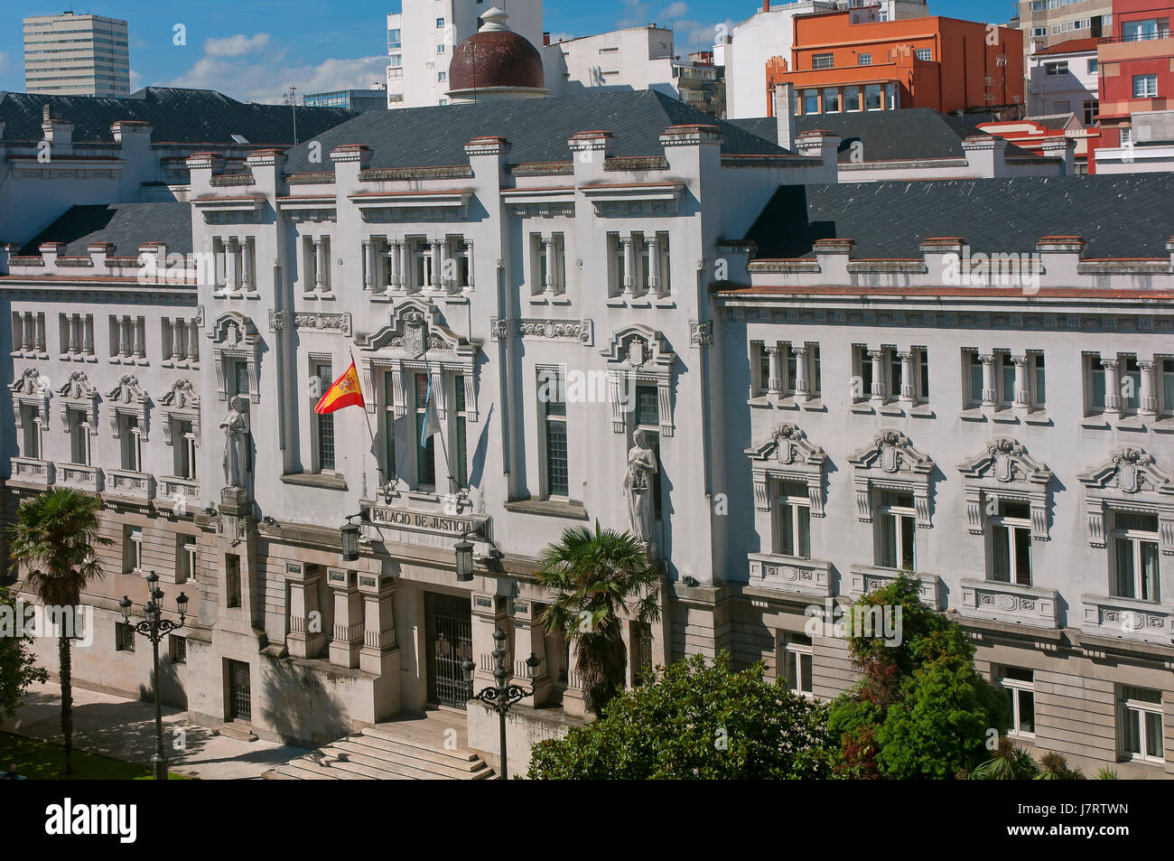 Gerichtsgebäude, La Coruna, Region Galicien, Spanien, Europa Stockfoto