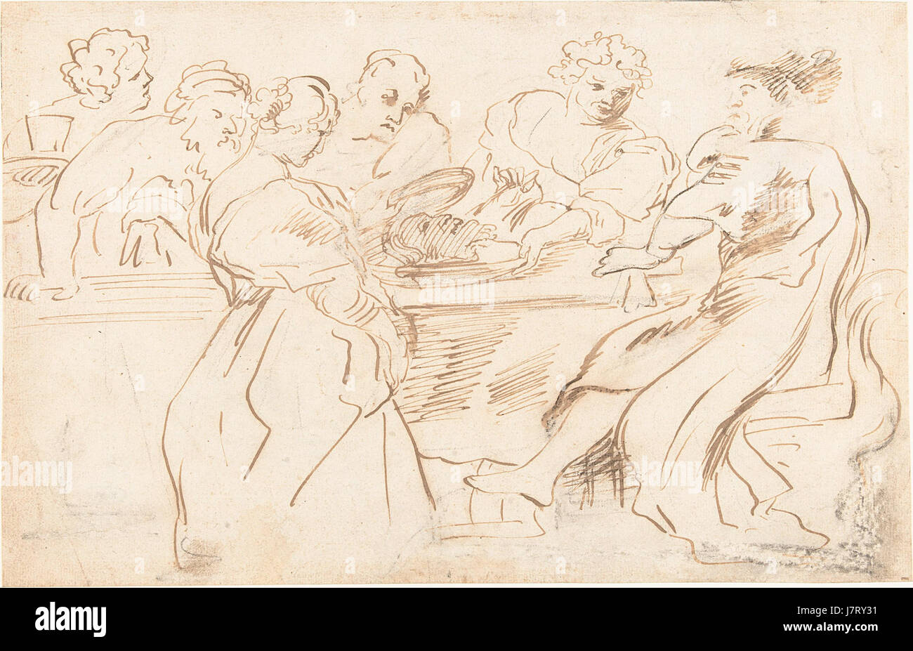 „Nach Peter Paul Rubens 009“ bezieht sich auf eine Reproduktion oder Interpretation eines Werkes, das ursprünglich vom flämischen Barockkünstler Peter Paul Rubens geschaffen wurde. Das Stück kann eine künstlerische Studie, eine Kopie oder ein Werk sein, das von Rubensâ€™ renommiertem Stil und Technik inspiriert ist. Stockfoto